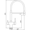 Смеситель для кухни GAPPO G4395-50 с гибким изливом, черный/хром